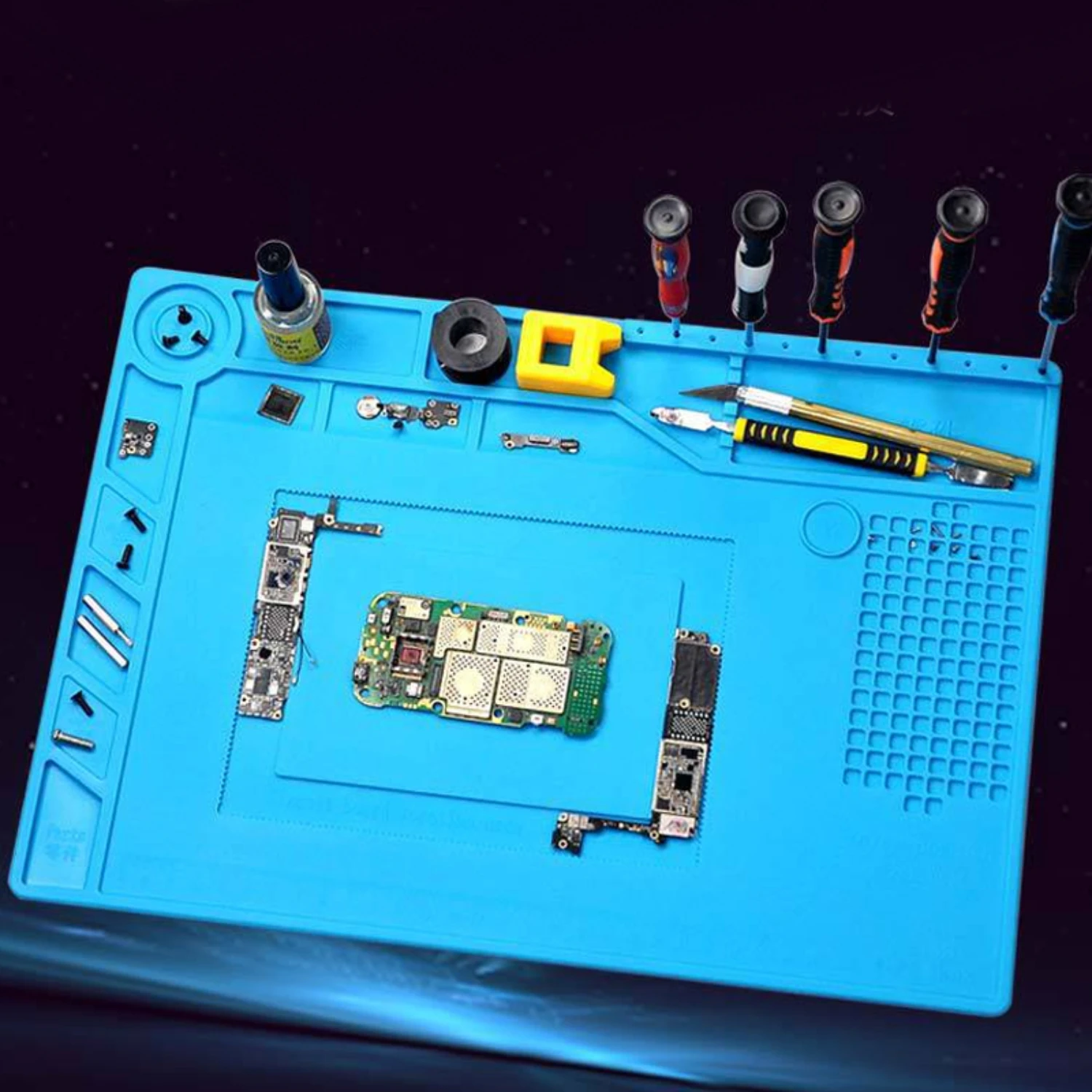 High-Density Silicone Insulation Pad - High-Temperature Resistant - Mobile Phone/Computer Maintenance - Electronics Repair - Tac