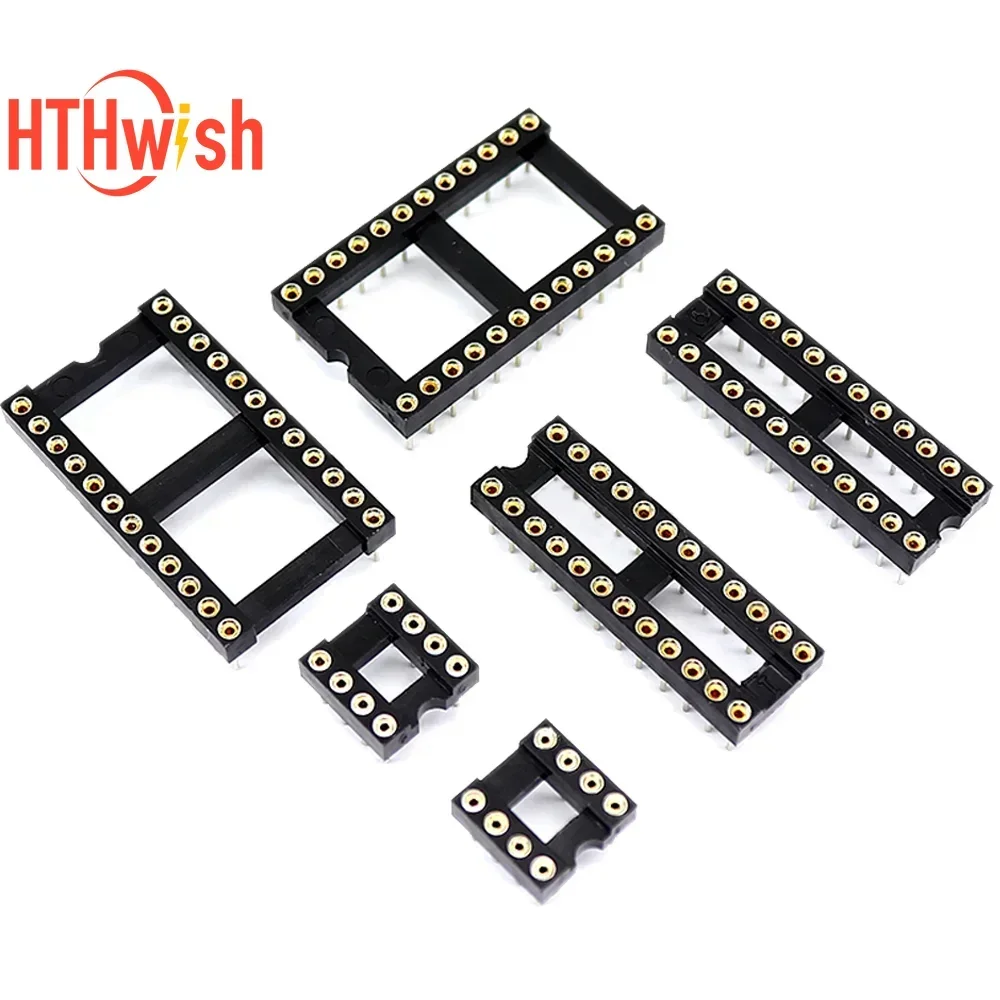 10pcs/lot Round Hole IC Socket 2.54mm DIP Socket for Microcontroller/MCU Chip 6 8 14 16 18 20 24 28pin Connector Socket