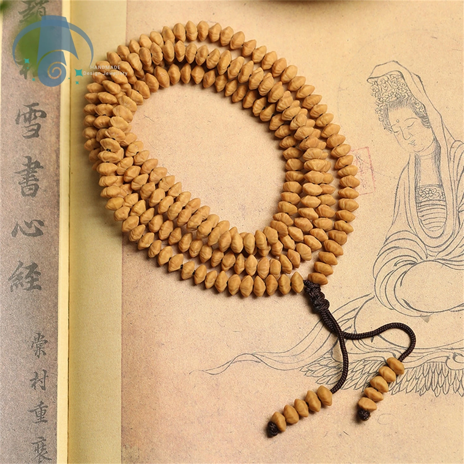 Natural Golden Leaf Lotus Bodhi Buddha Bead Flying Disc Money Sub Circle Shaking Money Tree Hand String Retro Cultural Play