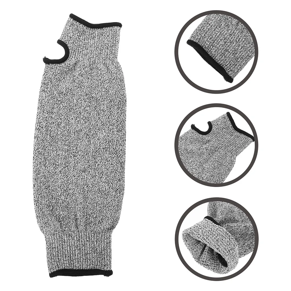 2Pcs Cut Resistant Protective Arm Guards Thumb Hole Sleeves Level 5 Forearm Covers for Gardening Yard Work Pet Grooming