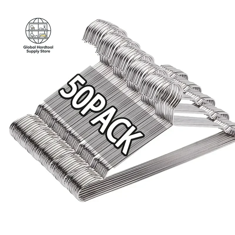 20/50PCS Heavy Duty Stainless Steel Hangers, 16.5 Inch Ultra Thin Space Saving Clothes Hangers, Polished Metal Wardrobe Hangers
