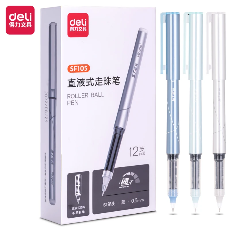 

Deli 0.5mm Black Ink Straight Liquid Ballpoint Pen Gel Pen Office Pen School Student Supplies Stationery Signing Pen