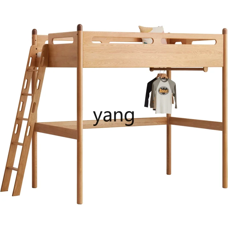 

Lcx solid wood bed modern simple bedroom multi-functional combination bed small apartment household high and low bed