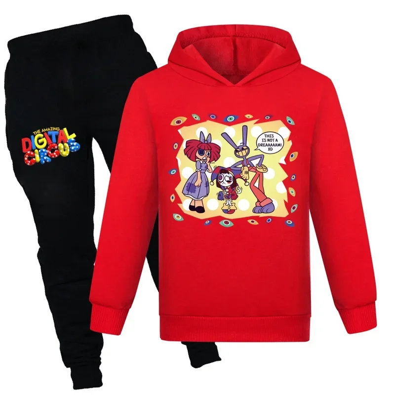 Kids DIGITAL CIRCUS Hoodie Toddler Girls Pomni Caine Clothes Baby Boys Long Sleeve Sweatshirt Sets Autumn Children's Clothing