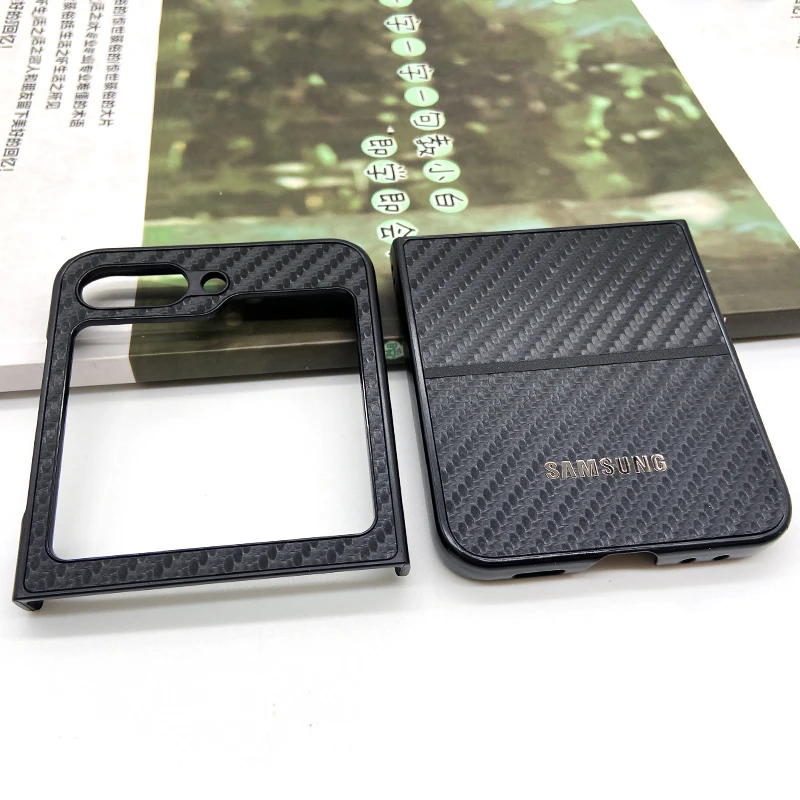 Samsung Galaxy Z Flip 6 Flip 5 Carbon Fiber Texture Phone Case Hard Back Shell Schutzhülle für Galaxy Z Flip 6 Flip5