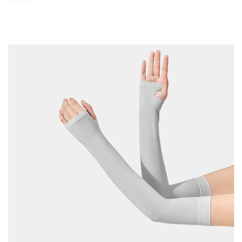 

Solid Color Ice Sleeve Sun Protection Sleeve for Men and Women Summer Ice Sleeve for Driving UV Protection Ice Silk Sleeve