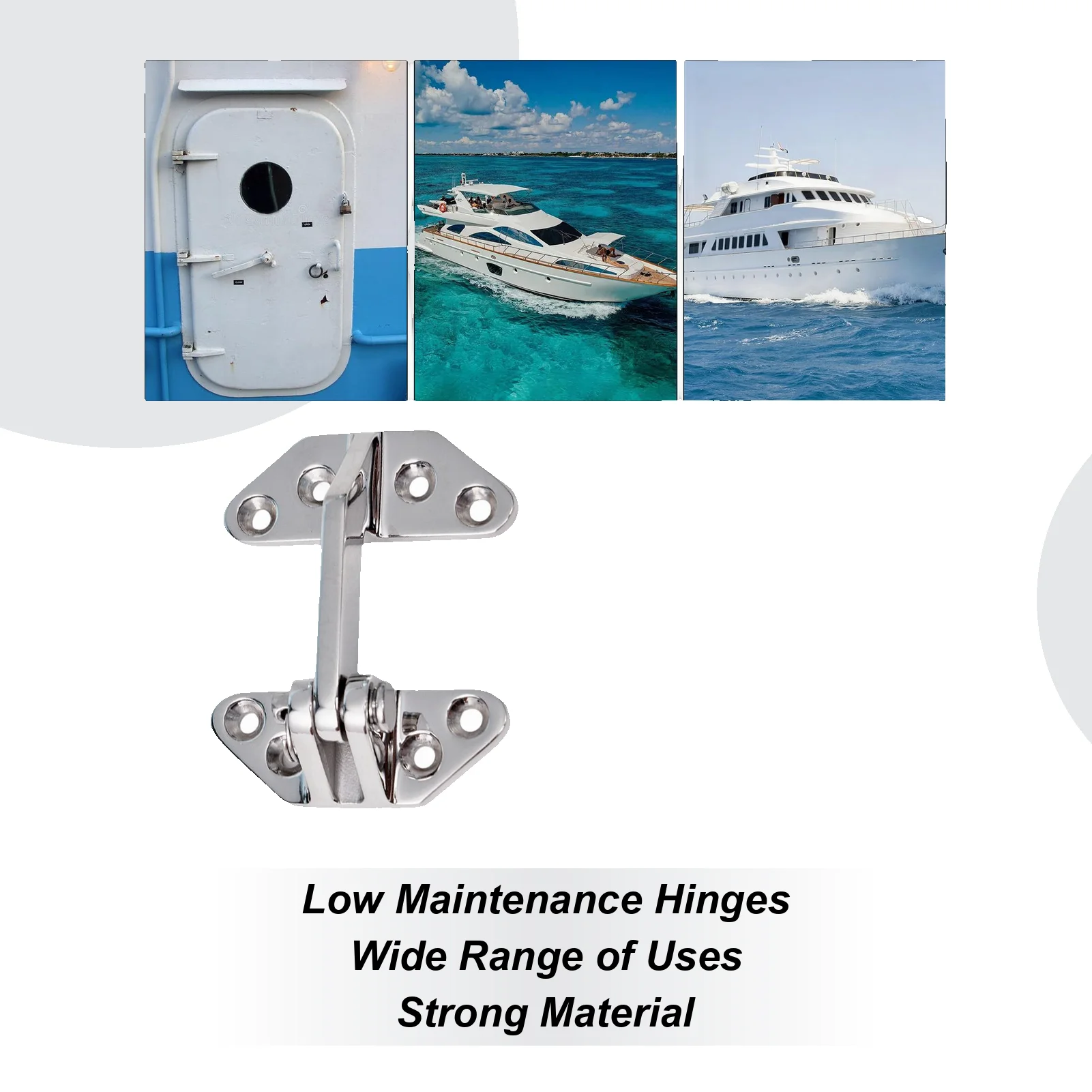 مفصلات من الفولاذ المقاوم للصدأ بتصميم فراشة من الدرجة البحرية تدعم مفصلات الأبواب شديدة التحمل لبوابة الخزانة والأثاث والقوارب والسقيفة الخارجية #3