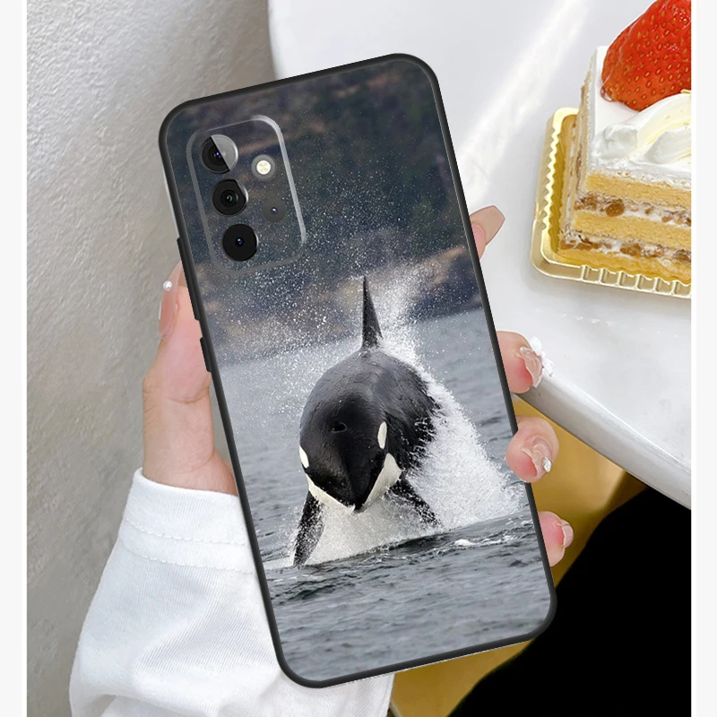 Custodia Killer Whale Orca per Samsung Galaxy A55 A35 A15 A14 A34 A54 A73 A53 A33 A23 A13 A12 A32 A52 A51 Cover