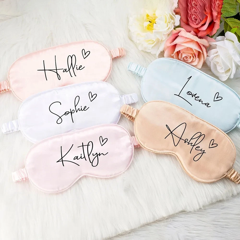 Custom Satin Eye Mask Personalized Bride Shower Bachelorette Party Gift Monogram Sleeping Eye Mask Bridesmaid Proposal Favors