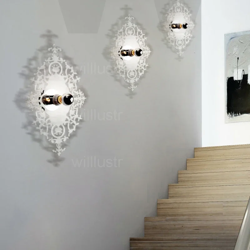 Josephine 5D Wall Sconce Light Transparent Sculptured PMMA Acrylic Art Decor Shadow Lamp Cafe Hotel Restaurant Modern Wall Light