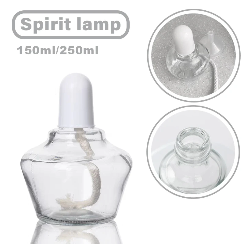 1Pcs 150ml/250ml Glass Alcohol Lamp With Plastic Cap Durable Alcohol Burner Biological Heating Equipment Educational Supplies