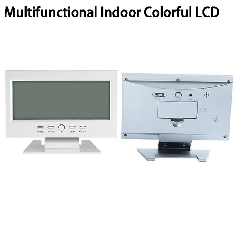 

Multi-functional Electric Clock Backlight Digital Desktop Decoration Creative Voice Control LCD Alarm Clock Calendar Hygrometer