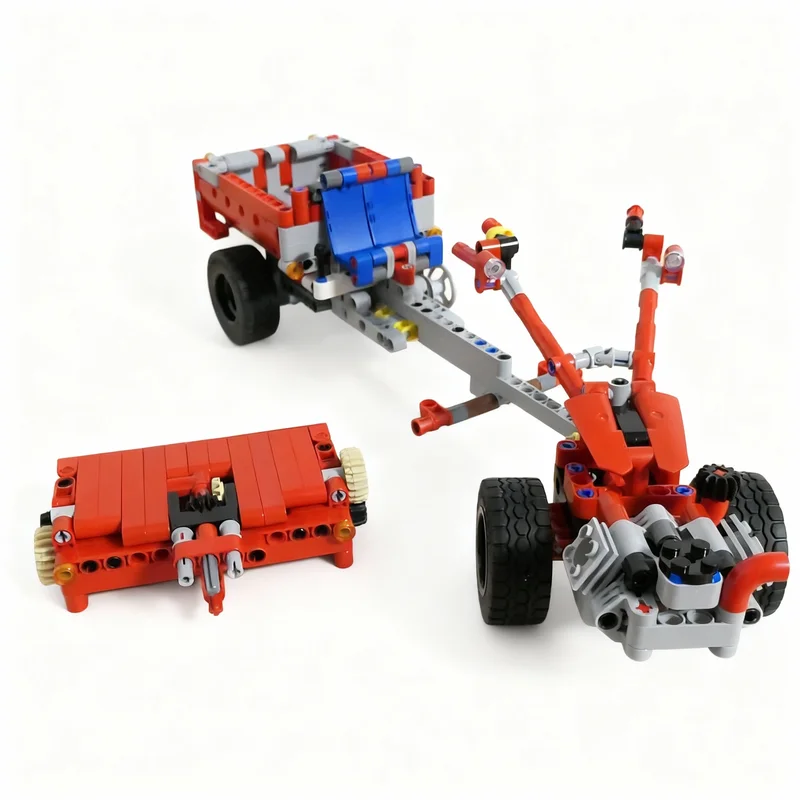 ชุดตัวต่อรถแทรกเตอร์เพลาเดียว MOC จำนวน 481 ชิ้น ของเล่นแบบประกอบเอง ของขวัญคริสต์มาส ของเล่นเสริมพัฒนาการเด็ก