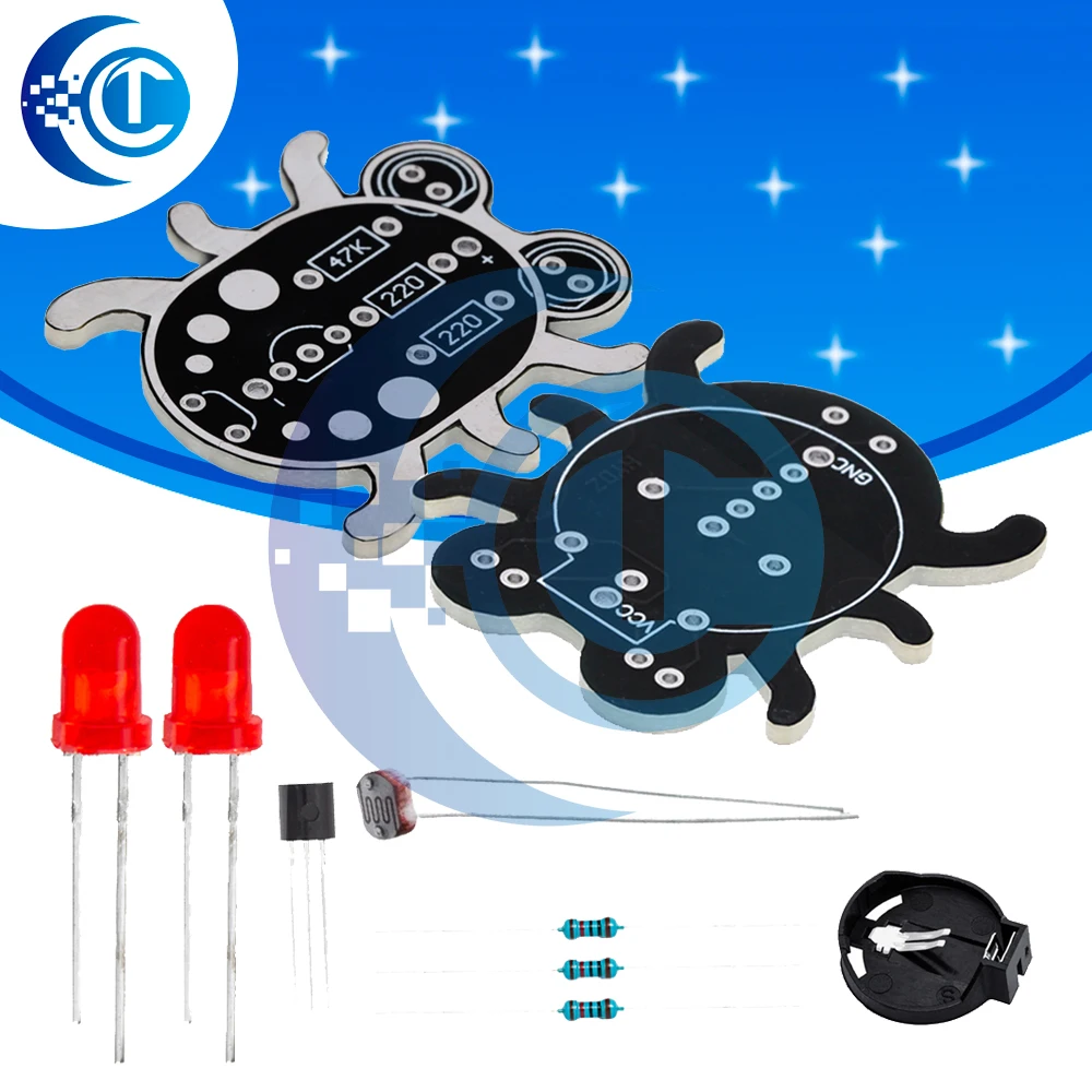 Electronic Soldering Practice Kit: DIY Light-Controlled LED Lamp – Includes LED Module + Handmade Parts