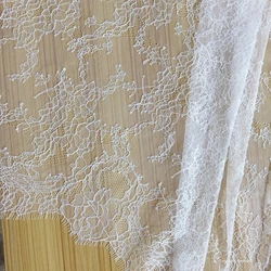 1.5M Wide Delicate Chantily Eyelash French Lace Fabric Off White Color Bride Wedding Dress Making DIY Lace NEW Exquisite Laces