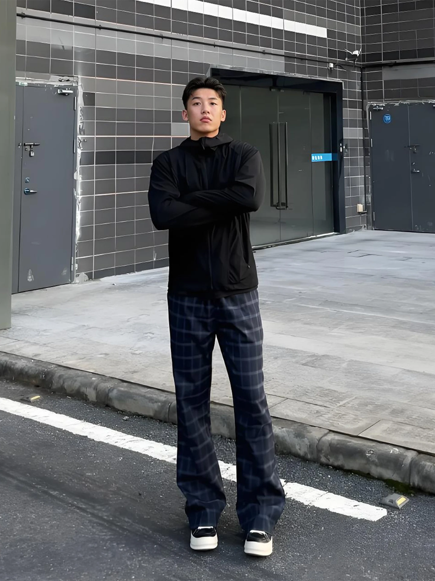 

Мужские летние тонкие брюки в американском ретро-стиле в клетку, свободного кроя, с широкими штанинами, прямые, повседневные