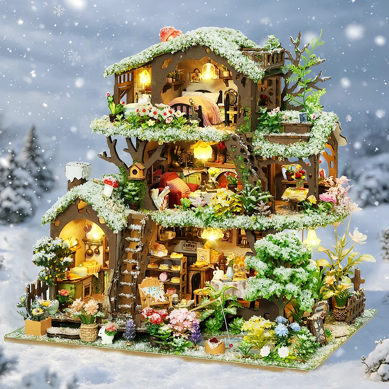Handmade Winter Snow Treehouse - Woodworking Kits For Kids ulasan dan harga