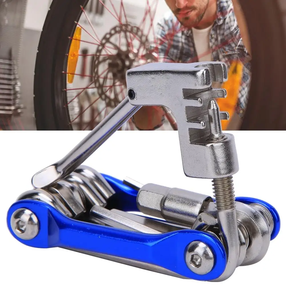 مجموعة أدوات إصلاح الدراجة 11 في 1 قاطعة سلسلة T25 معدنية مقاومة للتآكل مطلية بالكهرباء لركوب الدراجات الجبلية