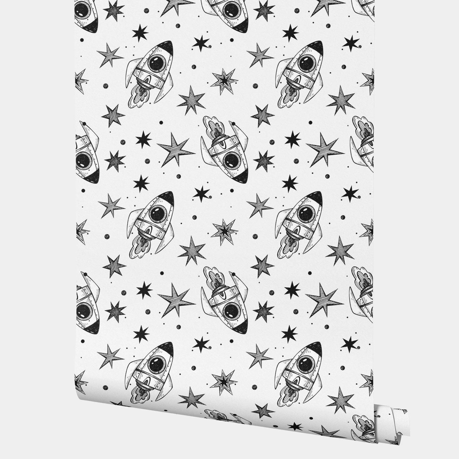 Space - themed Wall Stickers,Rockets And Stars For A Dreamy Kids' Room Wallpaper For Wall,High Quality Space Bedroom Decoration