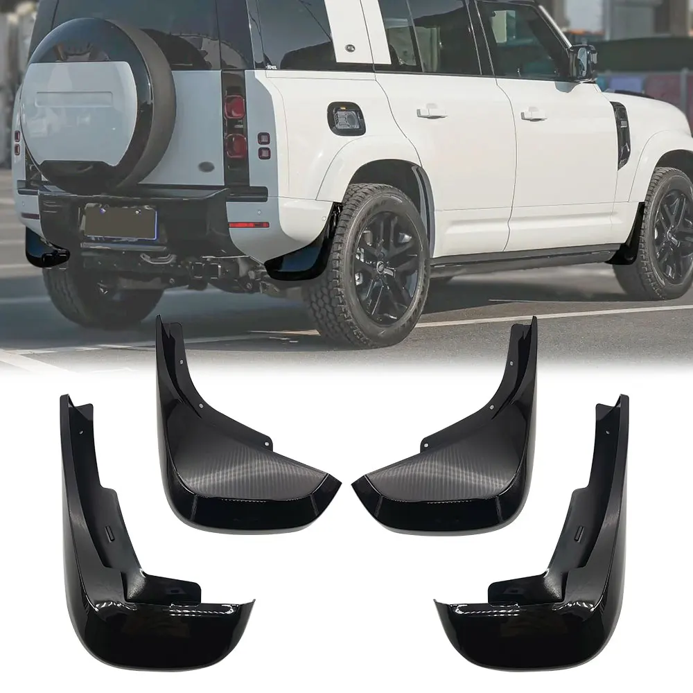 

4Pcs Glossy Black Front Rear Mud Guard Car Exterior Accessories Mud Flaps Splash Mudguard for Land Rover Defender 90 110 2023