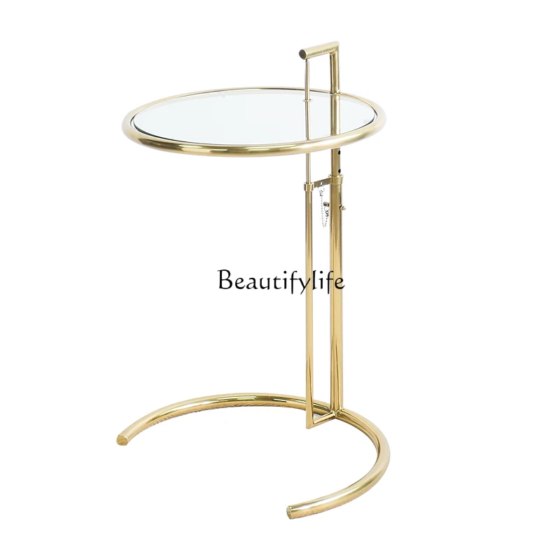 -طاولة قهوة من الفولاذ المقاوم للصدأ في العصور الوسطى، طاولة جانبية للأريكة