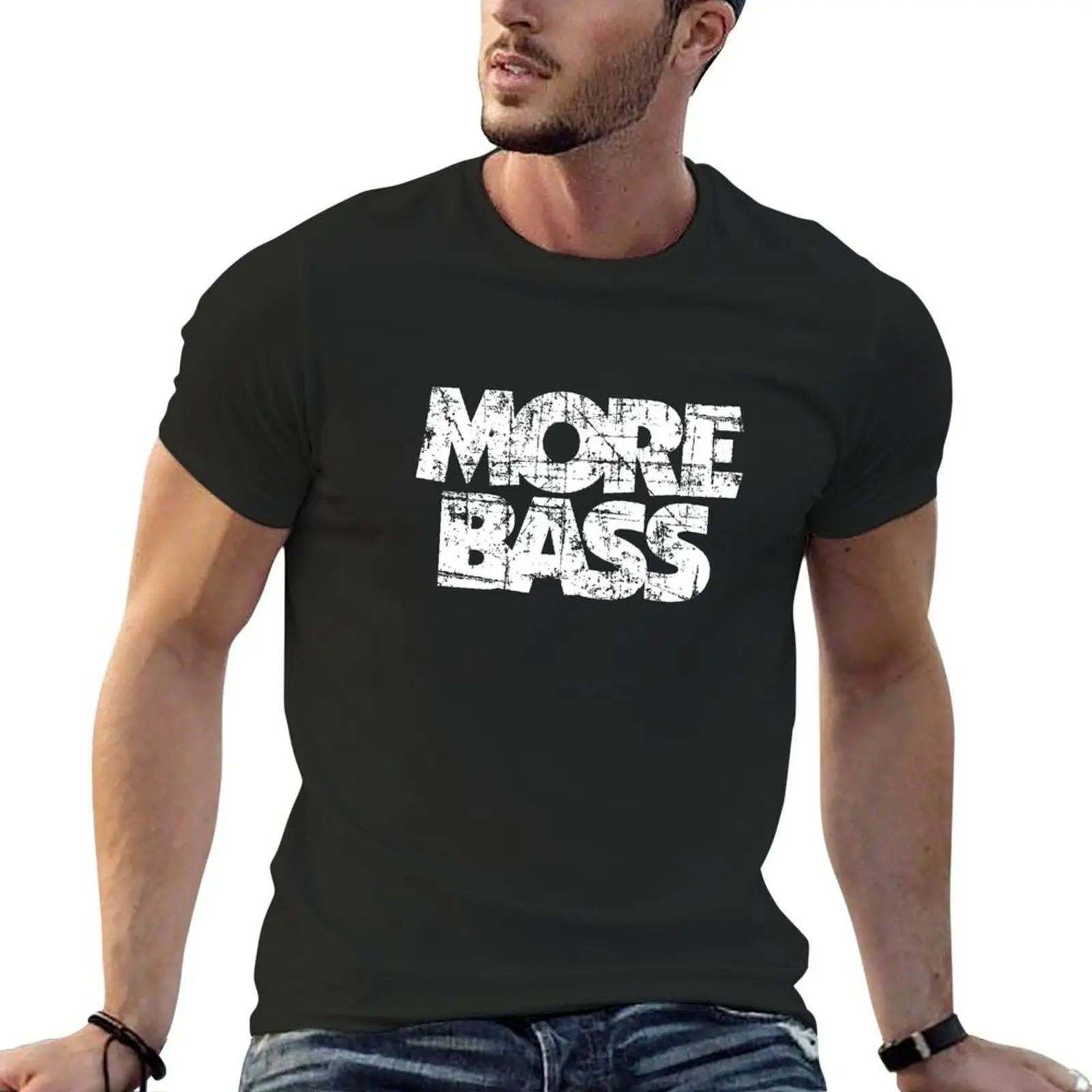 

MORE BASS Vintage White T-Shirt cheap stuff boys animal print kawaii clothes new edition fitted t shirts for men