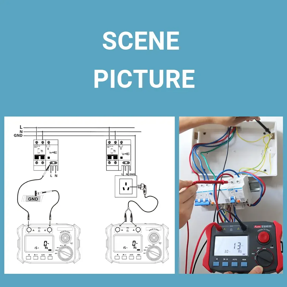 2023 New ES9032 Residual Action Time Current Operated Protector Detector Leakage Switch Meter DC 1000V 1mA-500mA Date Storage