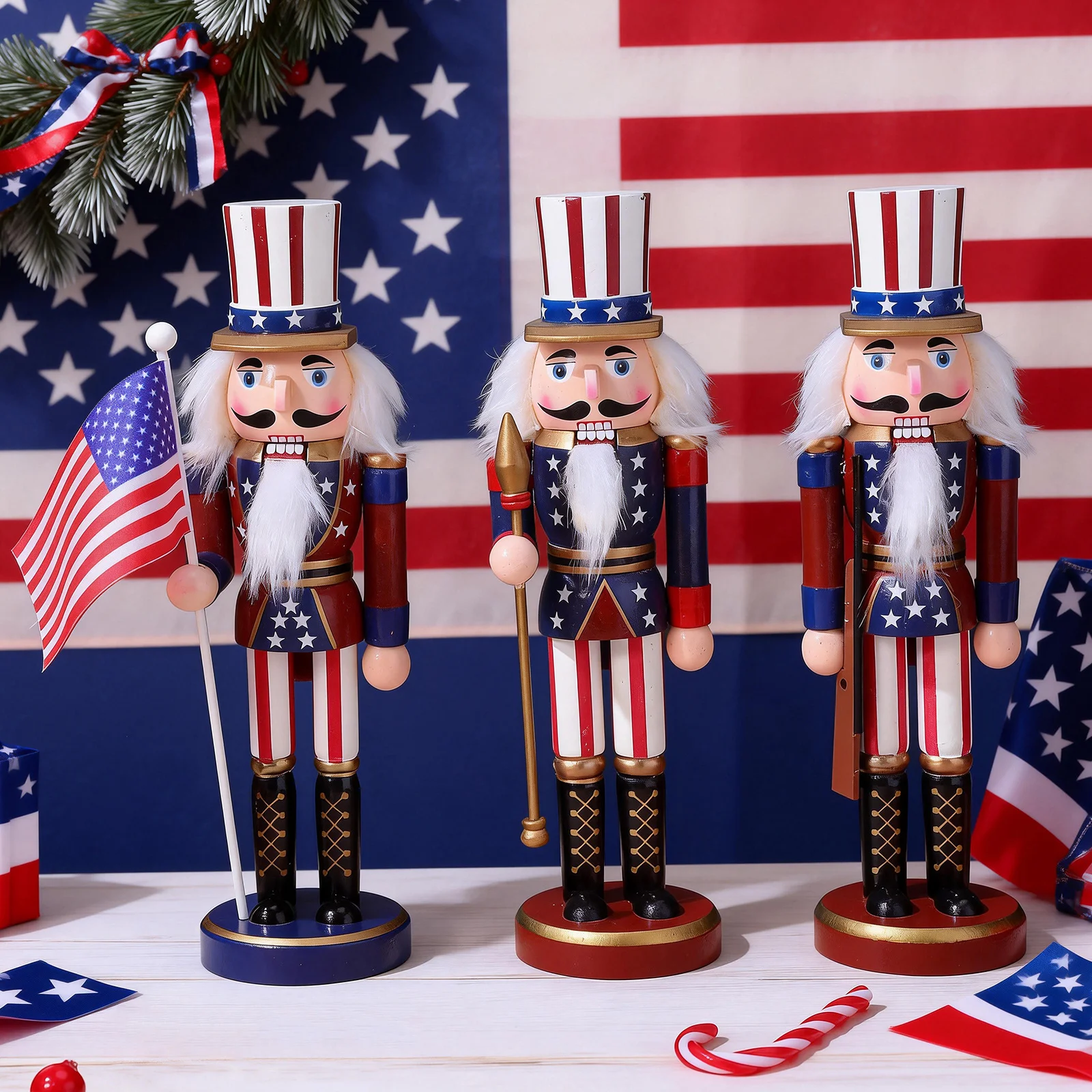 

3 Pcs Nutcracker Soldier Ornament Holiday Nutcrackers Ornaments Table Decorations
