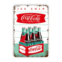 Coca_Cola Tin Signs, Vintage Metal Decor Bar Cool Things For Man Cave, Coke Retro Metal Sign Wall Poster Shop Room Kitchen Home