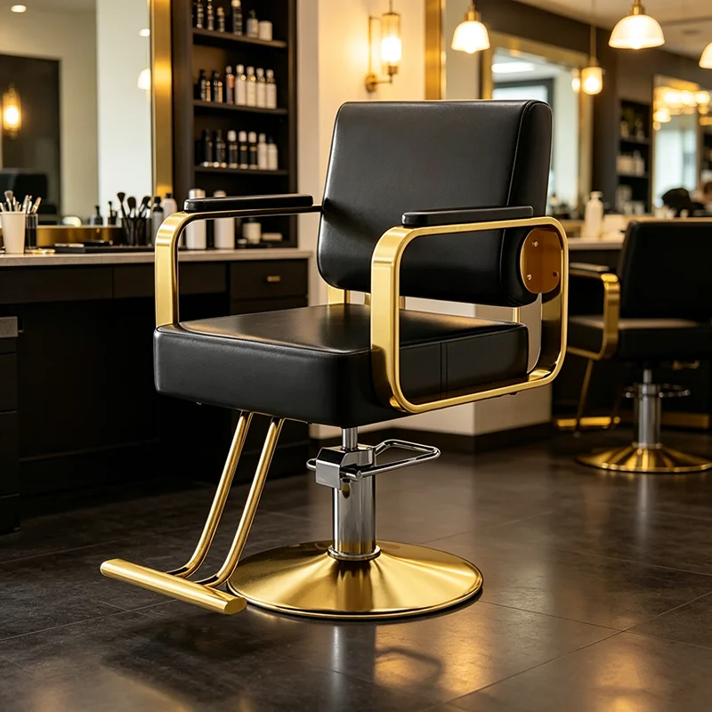 Armchair Simple Barber Chair Footrest Modern Retro Nordic Barber Chair Rustic Ergonomic Silla Barberia Barber Salon Furniture