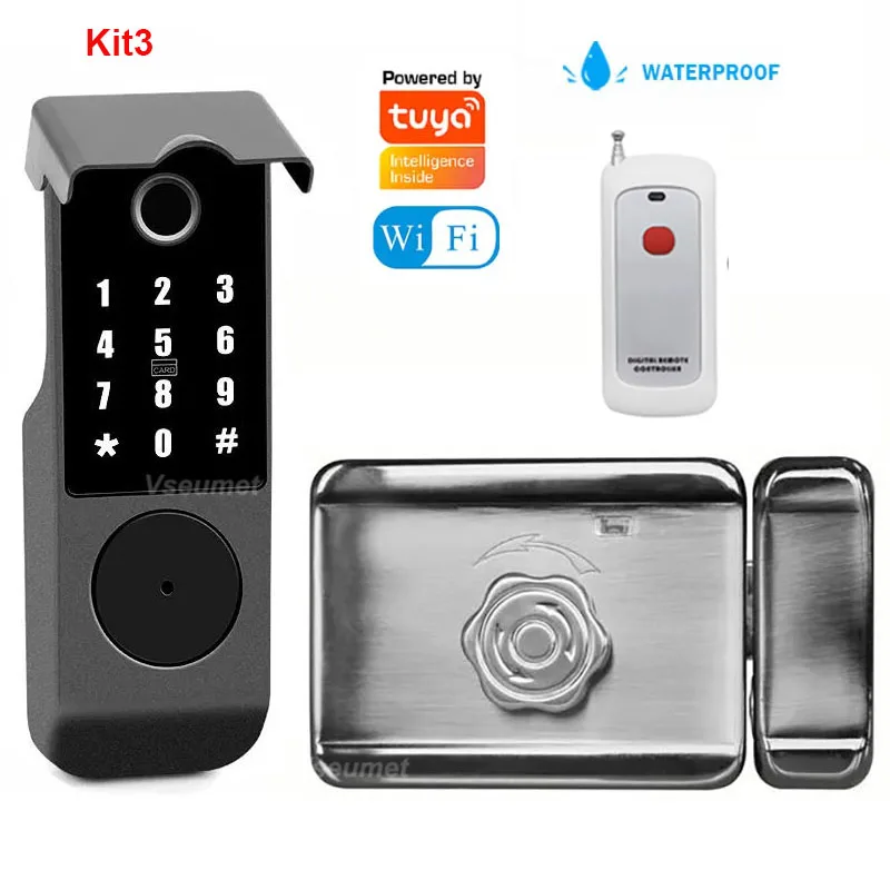 Wifi Tuya Smart Lock Waterproof Outdoor Home Security Lock Battery Powered Electronic Door Lock Swing Garden Gate Lock