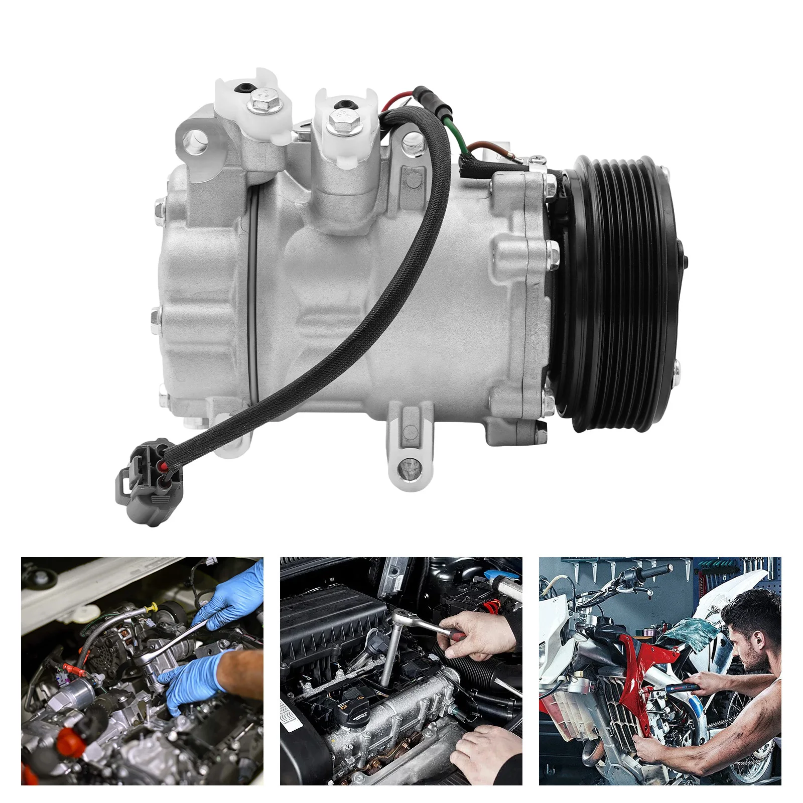 A/C Compressor 12V Air Conditioning Compressor New Silver Black For Cars SUVs Direct Replacement