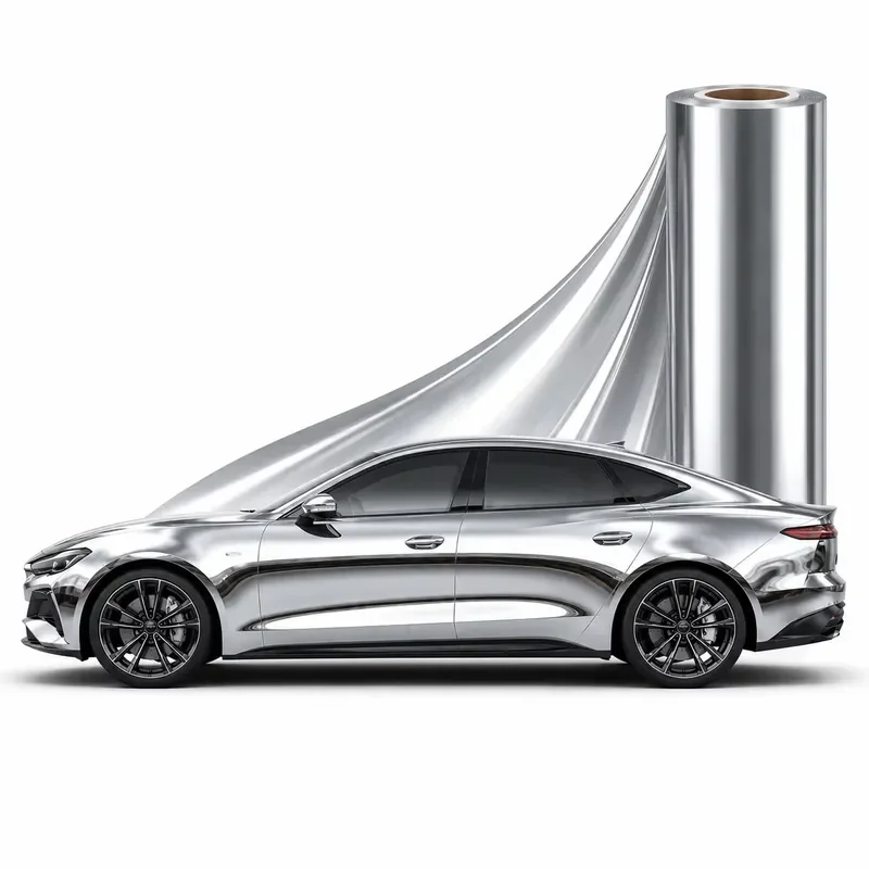 Glossy Metallic PET Car Wrap Film UV Scratch Resistant Easy Dry Install Auto Body Color Change Protective Vinyl Sticker