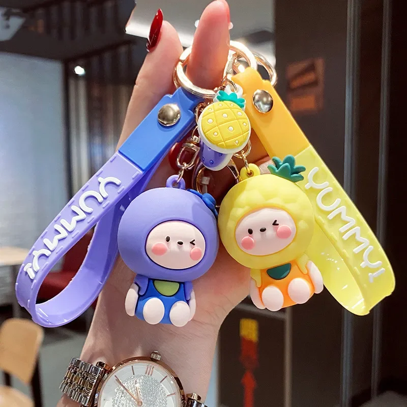 New Cartoon Cute Mickey Keychains Animal Silicone Doll Bag Pendant Fashion Car Key Rings Accessories Key Chain Gift for Children