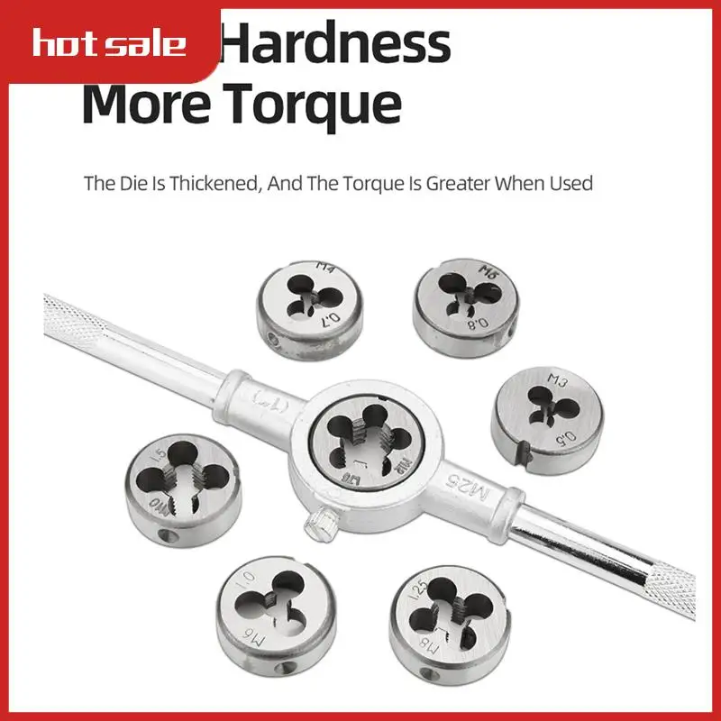 

A21R-8Pcs Metric Die Set M3/M4/M5/M6/M8/M10/M12 Tool Set Combination For Thread Repair Tapping