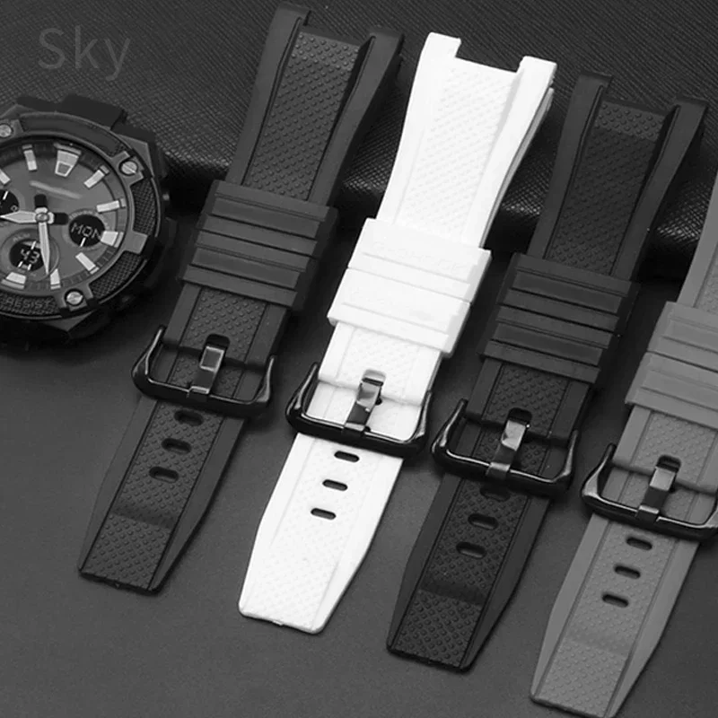 Rubber Watchband for Casio G SHOCK Series GST-210/W300/400G/B100 Waterproof Silicone Watch band Men straps Accessories 26*14