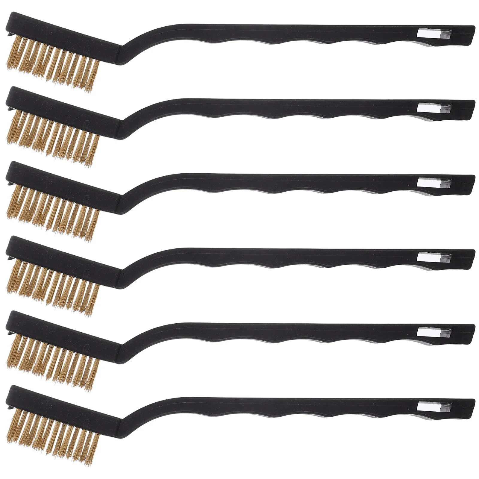 

Набор из 6 изогнутых латунных проволочных щеток мини-дизайна для труднодоступных мест, для чистки сопел 3D-принтеров, удаления сварочного шлака, ржавчины, абразивная очистка каменной кладки