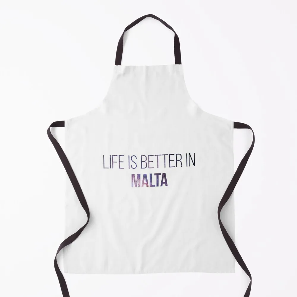 Life is better in Malta Apron kitchen woman for home useful pieces Kitchen Tools Accessories Apron