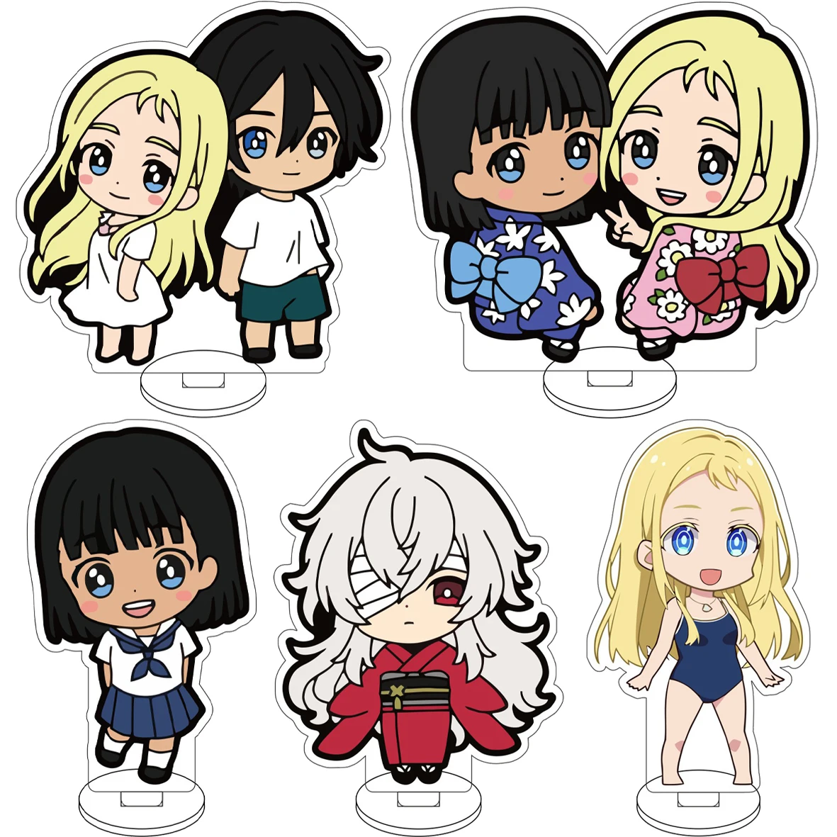 

10CM Anime Summer Time Rendering Cos Kofune Ushio Ajiro Shinpei Kofune Mio Hishigata Tokiko Figure Acrylic Stand Cute Ornaments