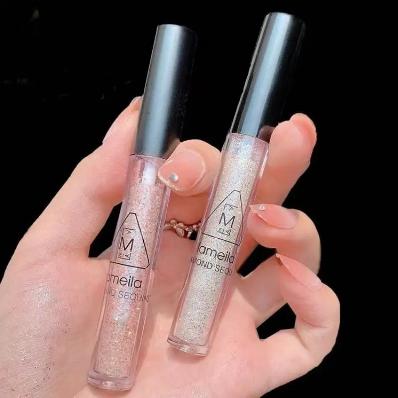 1 unidade de sombra líquida com glitter de secagem rápida e acabamento brilhante e de longa duração para aparência de festival negrito, disponível em 4 cores.