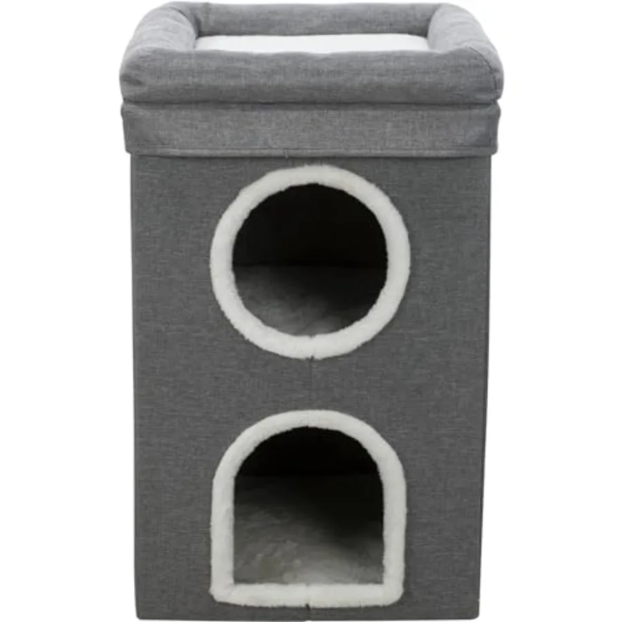 

Saul Cat Condo 2-Story Condo Tower Scratching Surface Foldable for Easy Storage Gray