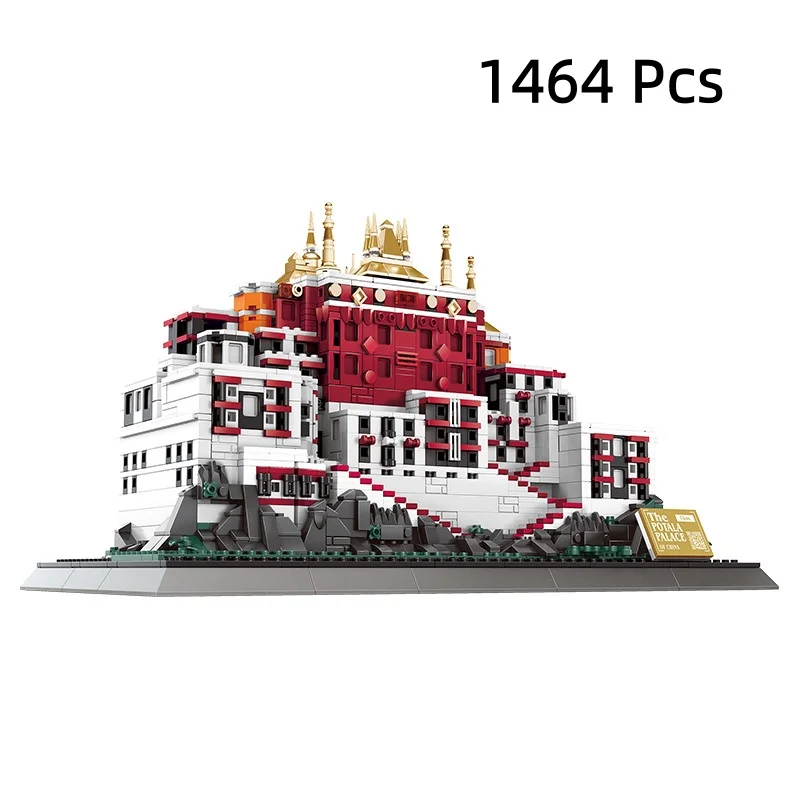 6217 Potala Palace Xizang China Small Particle Building Blocks Chinese Ancient Architecture Model Compatible Bricks Educational