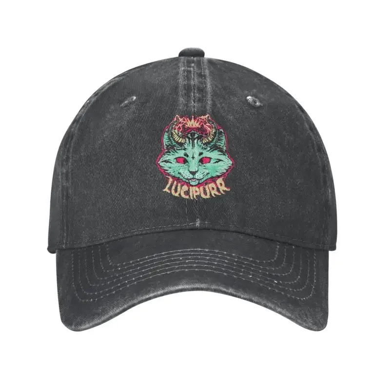 Personalized Cotton Lucipurr Baseball Cap for Men Women Breathable Satan Devil Demon Cat Dad Hat Sports