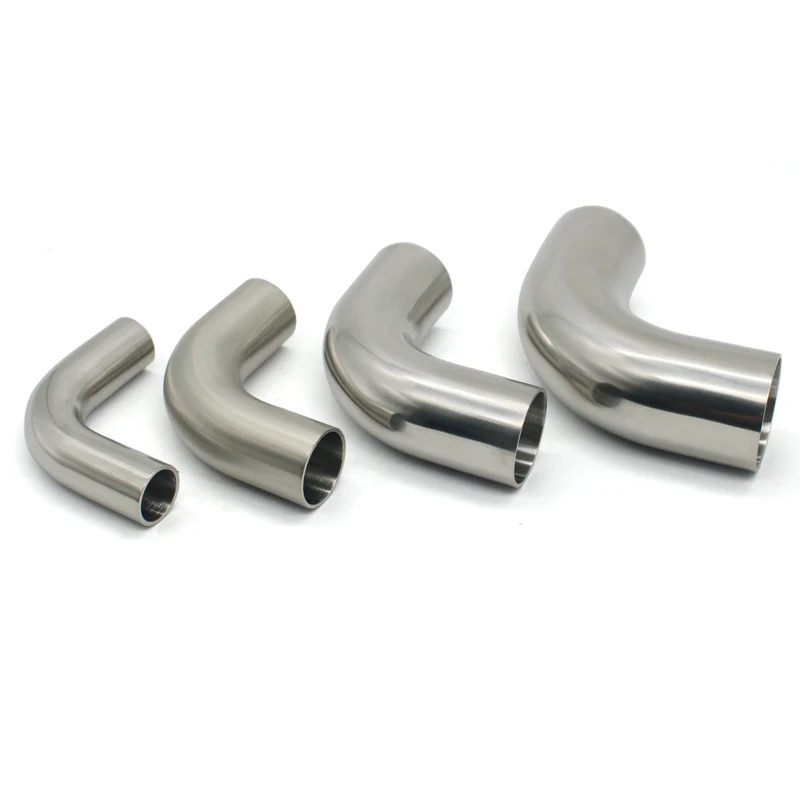 

19mm-108mm SS304/SS316L Stainless Steel Seamless Welded 90 Degree Elbow Sanitary Grade Pipe Joint Polished Food Grade