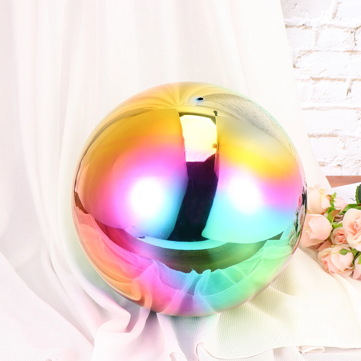 

Seven-colored Hollow Balls Gazing Globe Mirror Stainless Steel Decorative Garden Globes Outdoor for Floating Orbs Decorations