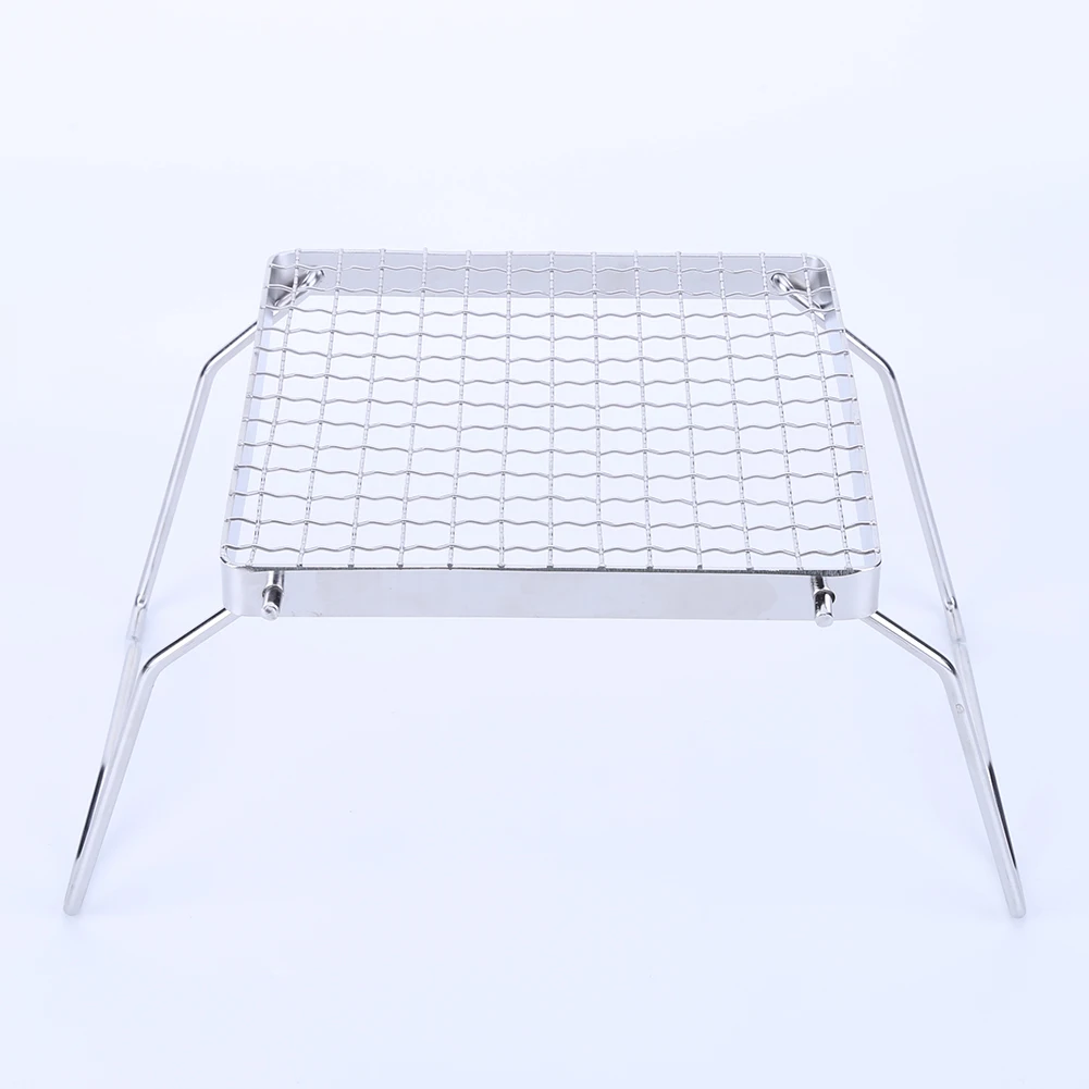 حامل شواية باربيكيو صغير من الفولاذ المقاوم للصدأ، حامل شعلة محمول مقاوم للحرارة، دعامة صينية خبز للتخييم في الهواء الطلق والمشي لمسافات طويلة #6