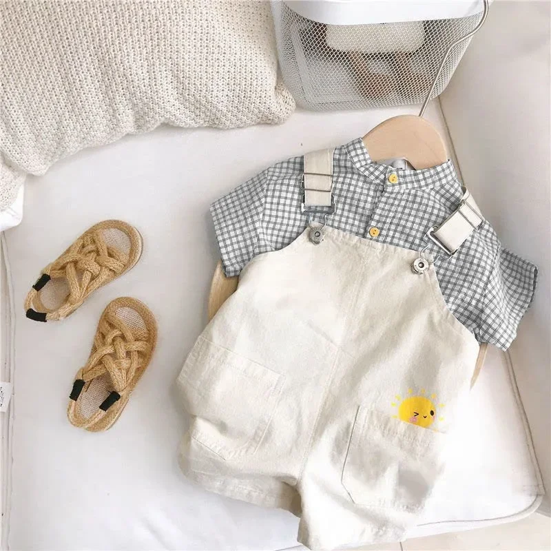 Boys\' 2-Piece Summer Set – Stylish and Fashionable Short Sleeve Outfit, Korean-Style Kids Clothing for Toddlers