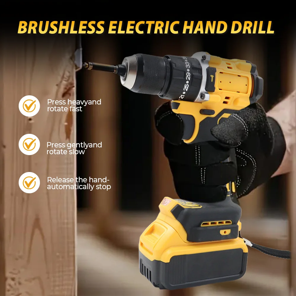 สว่านกระแทกไร้สาย DEWALT 18V-21V แบบไร้แปรงถ่าน เครื่องมือไฟฟ้าอเนกประสงค์