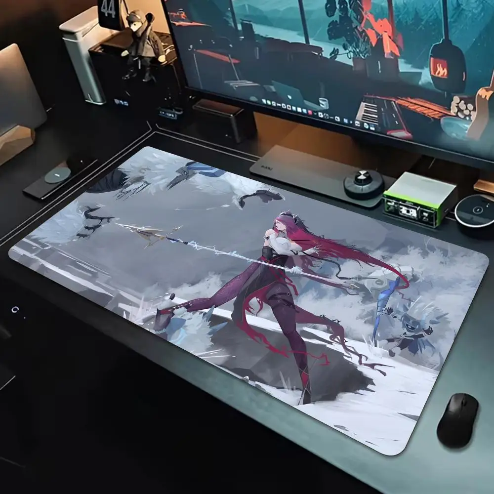Vibrant Game G-Genshin Impact Rosaria Mouse Pad Large Waterproof Gaming Mouse Pad, Non-Slip with Stitched Edge
