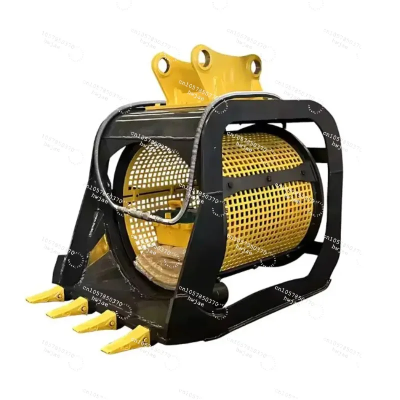 High-Quality Mini Excavator Soil Stones Sieving Screening 360 Degree Rotating Bucket
